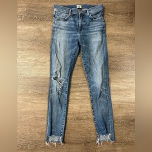 Citizens Of Humanity Blue Distressed Skinny Jeans